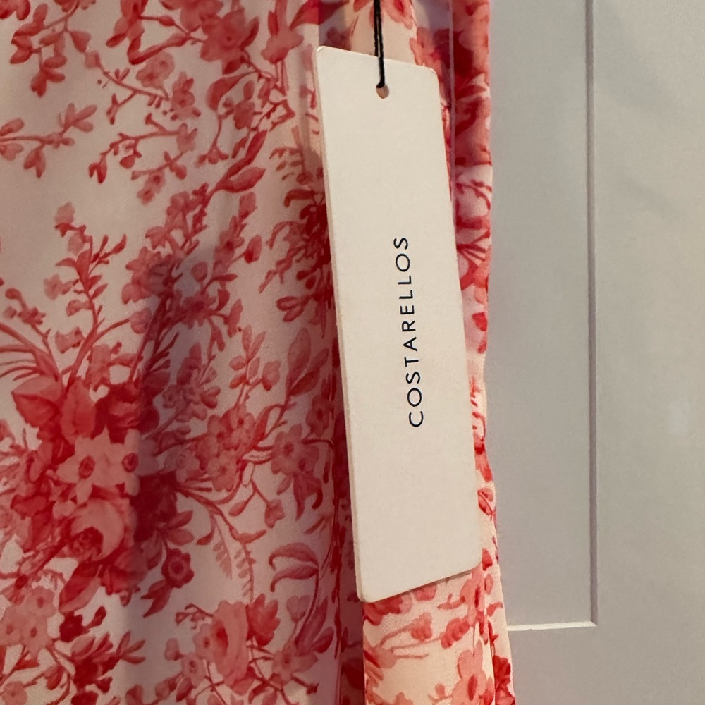 gorgeous costrellos red and white skirt